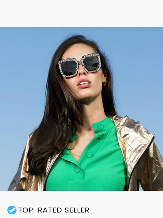 10 Pack Crystal Oversized Square Sunglasses Retro Diamond Glitter Y2k Party